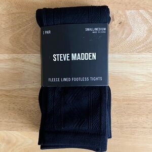 Steve Madden Black Fleece Lined Tights